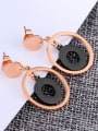 thumb Simple Hollow Rounds Rose Gold Plated Stud Earrings 2