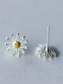 thumb S925  silver sweet small daisy stud Earring with gold plated 2