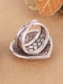 thumb Heart-shaped Woven Handmade Silver Ring 2