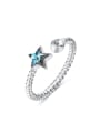 thumb Fashion austrian Crystal Star 925 Silver Opening Ring 0