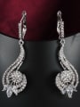 thumb Exquisite White Gold Plated Zircon Copper Drop Earrings 1