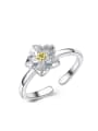 thumb Two Color Plated Flower Opening Ring 0