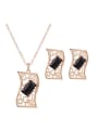 thumb Alloy Imitation-gold Plated Fashion Artificial Stone Hollow Two Pieces Jewelry Set 0