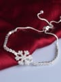 thumb Fashion Shiny Zirconias Snowflake Copper Bracelet 2