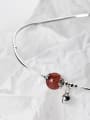 thumb Fresh Red Round Shaped Crystal S925 Silver Ankle 1