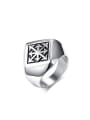 thumb Personality Geometric Shaped Stainless Steel Men Ring 0
