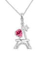 thumb Personalized Eiffel Tower austrian Crystals Pendant Alloy Necklace 4
