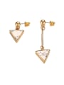 thumb Geometric asymmetrical triangle stainless steel earrings 0