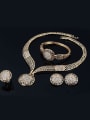 thumb Alloy Imitation-gold Plated Vintage style Hollow Four Pieces CZ Jewelry Set 1