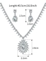 thumb Copper With Platinum Plated Luxury Water Drop  Earrings And Necklaces 2 Piece Jewelry Set 2