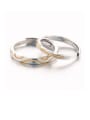 thumb 925 Sterling Silver With White Gold Plated Simplistic wave Lovers Free Size  Rings 0
