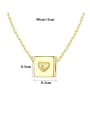thumb 925 Sterling Silver With Glossy Simplistic Square heart Necklaces 3