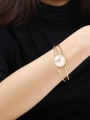 thumb 18K Gold Plated Artificial Pearl Bangle 1