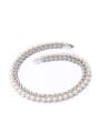 thumb Simple Double Layer Artificial Pearl Short Alloy Necklace 1