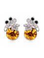 thumb Personaliezd Cubic austrian Crystals Alloy Stud Earrings 1
