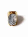thumb Exaggerated Personalized Agate Stone Gold Plated Ring 0