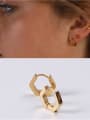 thumb Titanium With Gold Plated Simplistic Smooth  Geometric Clip On Earrings 0