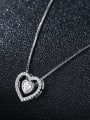 thumb 925 Sterling Silver With Platinum Plated Cute  Multilayer  Heart Necklaces 1