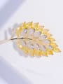 thumb Copper With  Cubic Zirconia Fashion Leaf Brooches 1