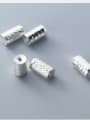 thumb 925 Sterling Silver With Platinum Plated Simplistic Geometric Cylindrical Beads 4