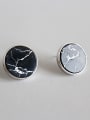 thumb Sterling silver black marble personality earrings 0