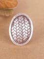thumb Exaggerated Oval Woven Silver Ring 0