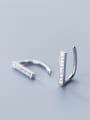 thumb 925 Sterling Silver With Silver Plated Simplistic Geometric Hook Earrings 0