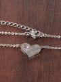 thumb Simple Heart Rhinestones Titanium Women Necklace 2