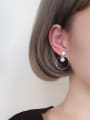 thumb Asymmetrical Freshwater Pearl Round Earrings 1