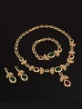 thumb Alloy Imitation-gold Plated Vintage style Artificial Crystal Leaves-shaped Four Pieces Jewelry Set 1
