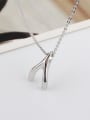 thumb Simple Crotch Pendant Silver Necklace 2