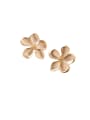 thumb Alloy With Smooth Simplistic Flower Stud Earrings 3