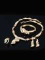 thumb Alloy Imitation-gold Plated Fashion Screw-shaped CZ Four Pieces Jewelry Set 1