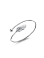 thumb Simple Style Feather Shaped Opening Bangle 0