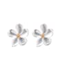 thumb Alloy With Smooth Simplistic Flower Stud Earrings 0