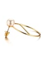 thumb Temperament Gold Plated Artificial Pearl Stud Earrings 1