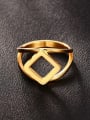 thumb Trendy Gold Plated Geometric Shaped Titanium Ring 2