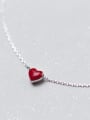 thumb 925 Sterling Silver With Platinum Plated Cute Heart Anklets 1