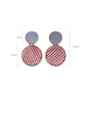 thumb Alloy With Gold Plated Simplistic Colored Plush Round Drop Earrings 3