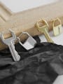 thumb 925 Sterling Silver With Gold Plated Simplistic Asymmetric Lock Key  Clip On Earrings 4
