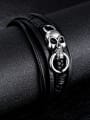 thumb Fashion Personalized Skull Multi-band Artificial Leather Bracelet 2