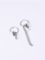 thumb Titanium With Platinum Plated Personality Asymmetric tassel  Clip On Earrings 2