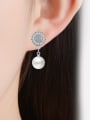 thumb Fashion Shiny Zirconias-covered Flower Imitation Pearl Stud Earrings 1