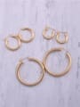 thumb Titanium With Gold Plated Simplistic  Hollow  Round Hoop Earrings 2