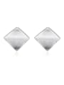 thumb 925 Sterling Silver With Glossy  Simplistic Geometric Stud Earrings 0