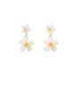 thumb Alloy With Rose Gold Plated Simplistic Flower Drop Earrings 0