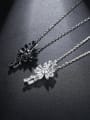thumb Copper inlaid AAA zircon flashing black and White Necklace 2