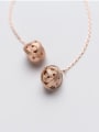 thumb Elegant Rose Gold Plated Ball Design Silver Line Earrings 1