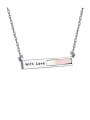 thumb 925 Sterling Silver With Shell  Simplistic Geometric letter Necklaces 0
