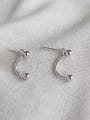 thumb 925 Sterling Silver With Platinum Plated Simplistic Geometric Stud Earrings 0